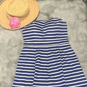 GAP sz 12 strapless BRIGHT blue striped strapless